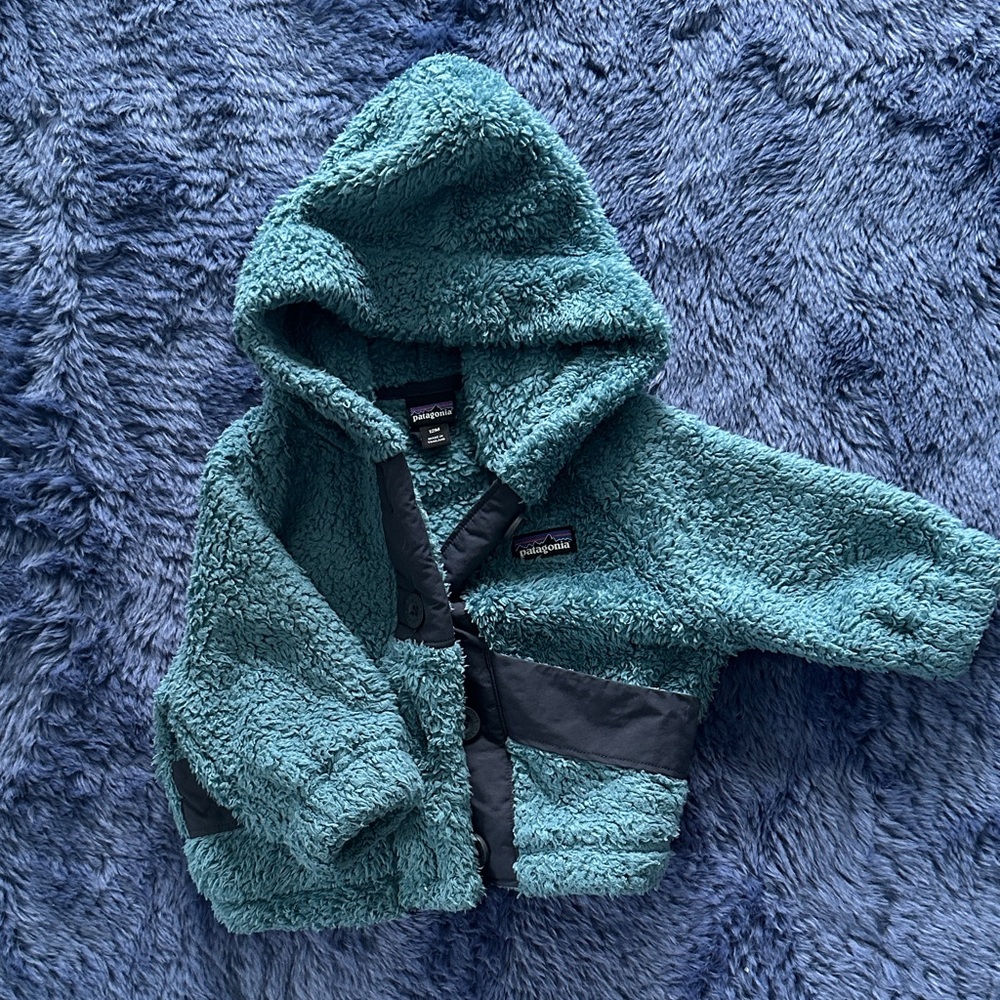 Patagonia Turquoise Fleece Baby Hoodie